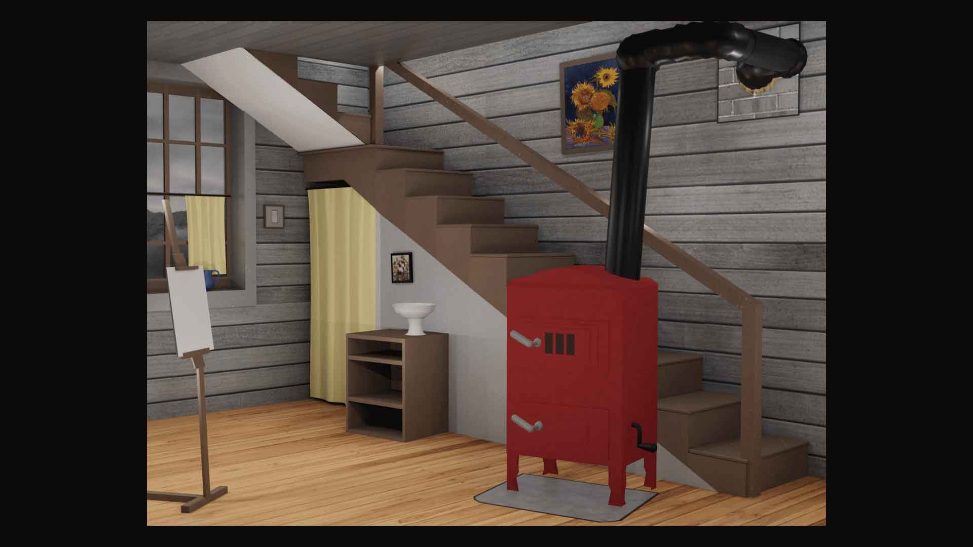 A 3D recreation of George Ault's studio